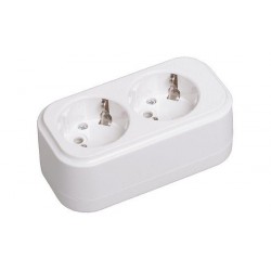 Lizdas IEK Block 2 v., 16A su įžem., IP20, baltas