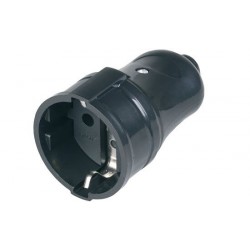 Lizdas IEK 16A su įžem., IP44, juodas, tiesus