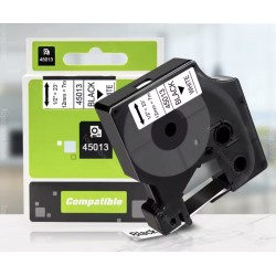 Juostelė 12mmX7m juodos raidės/balta DYMO D1