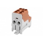 DBR 100A 2x25/6x10 sujungimo kaladėlė, ruda