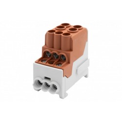 DBR 100A 2x25/6x10 sujungimo kaladėlė, ruda