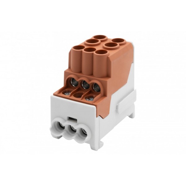DBR 100A 2x25/6x10 sujungimo kaladėlė, ruda