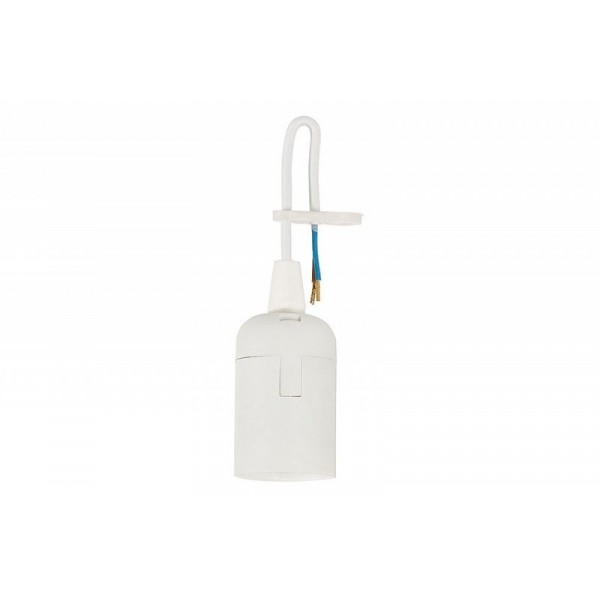 Lempos lizdas E-27-6 baltas su kabeliu F4.0139