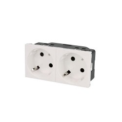 Kištukinis lizdas 2x2P+Ž  Mosaic+ 2x(45x45)