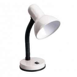 Šviestuvas stalinis E27 s/j h30 d14 baltas