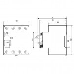 FPR1-63 4P  63/0.3 srovės nuotėkio rėlė ECO