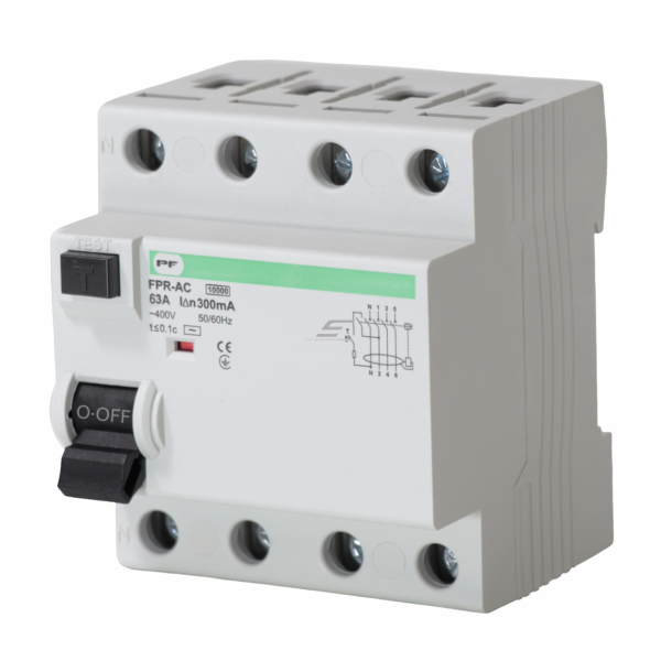 FPR1-63 4P  63/0.3 srovės nuotėkio rėlė ECO