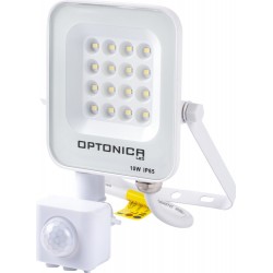  10W LED prožekt. PIR 4500K Floodlight IP65 baltas