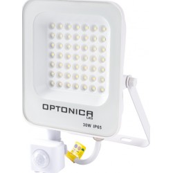  30W LED prožekt.PIR 4500K Floodlight IP65 balt.