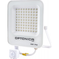  50W LED prožekt.PIR 4000K Floodlight IP65 baltas