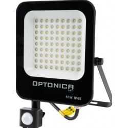 50W LED prožekt. PIR 4500K Floodlight IP65 juodas
