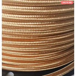  2x  0.75 kabelis tekstil pintas, auksinis (50m)