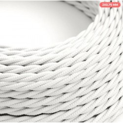 2x  0.75 kabelis tekstil BIANCO pintas balt(50m)