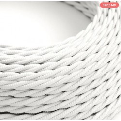  3x  2.5 kabelis tekstil BIANCO490 pintas bal(50m)
