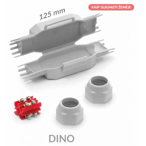 DINO laidų jungimo dėžutė , su geliu 4x4mm