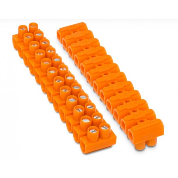 Kaladėlė 10mm², 12 kont. 250V Oranž. ind. įpak.