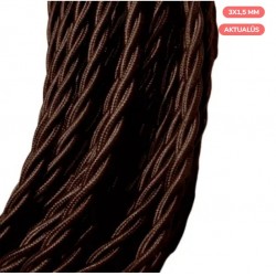  3x  2.5 kabelis tekstil pintas t.rudas MORO (50m)