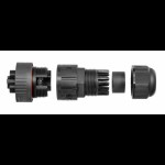 Lizdas WP3/H 3P 450V 17.5A IP68 juod, herm.Tekox