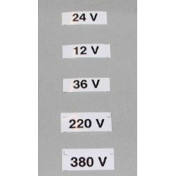 Ženklas 12v,24v,36v,42v,230v,400v  12*35/20vnt./