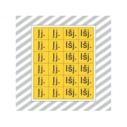 Ženklas 'Įj.', 'Išj.' 20x25 (24 vnt)