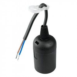 Lempos lizdas E-27 su kabeliu, juodas OPR002N