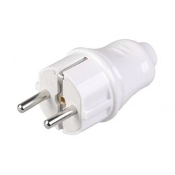 Kištukas IEK su įž., IP20, baltas, plastikas