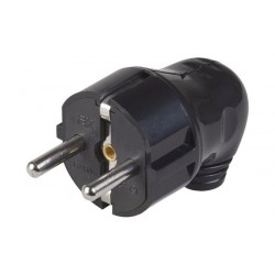 Kištukas IEK su įž., IP20, juodas, kamp.,plastikas