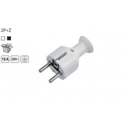 Kištukas s/ž tiesus juodas 16A WT-40 JONEX