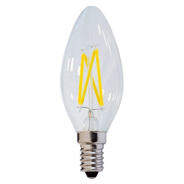 LED lempa E14 4W 2700K 175-265V C35 žvak.Filament