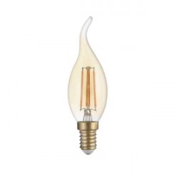LED lempa E14 4W 2500K 400Lm Filament T35 žv Gold