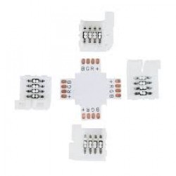 Jungtis led juostai X 4gyslė 10mm RGB 4pin.mot.