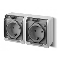 Lizdas 2v.v/t.s/ž.Hermes16A IP44 skaidr.