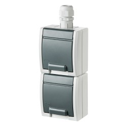 Lizdas 2vt.schuko IP65 76x163x57mm vert. /4 Aquant