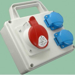 ROSP1631D skydelis 2x230V+1x16A su rankena