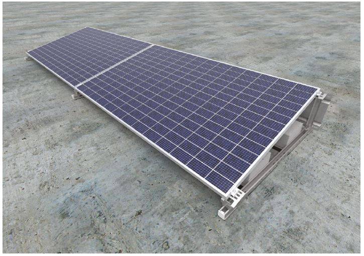 Horizontalios metalinės saulės modulių sistemos